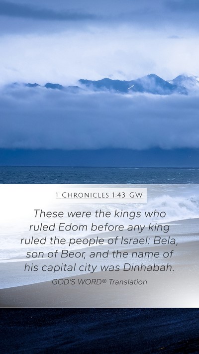 1 Chronicles 1:43 GW Bible Verse Image