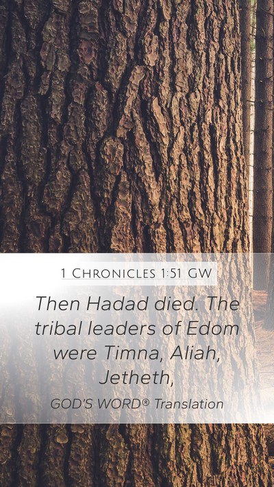1 Chronicles 1:51 GW Bible Verse Image
