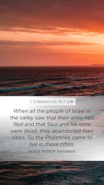 1 Chronicles 10:7 GW Bible Verse Image