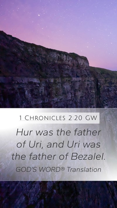 1 Chronicles 2:20 GW Mobile Phone Wallpaper - Hur was the father of Uri, and Uri was the father - Mobile Bible Verse Wallpaper