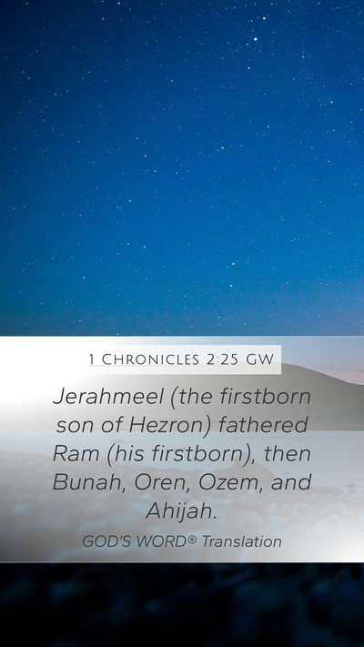 1 Chronicles 2:25 GW Bible Verse Image