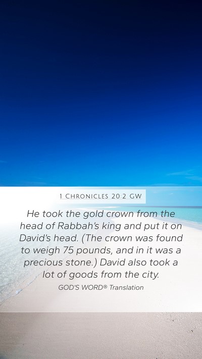 1 Chronicles 20:2 GW Bible Verse Image