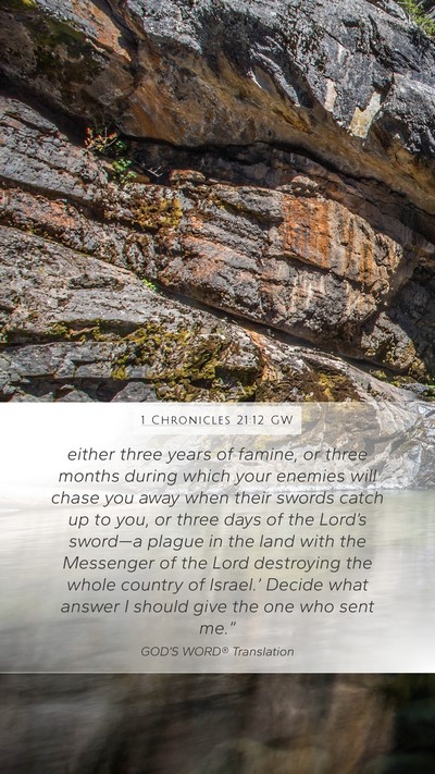 1 Chronicles 21:12 GW Bible Verse Image