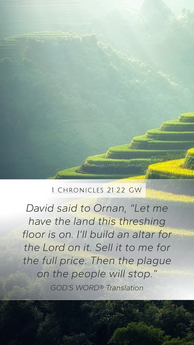 1 Chronicles 21:22 GW Bible Verse Image