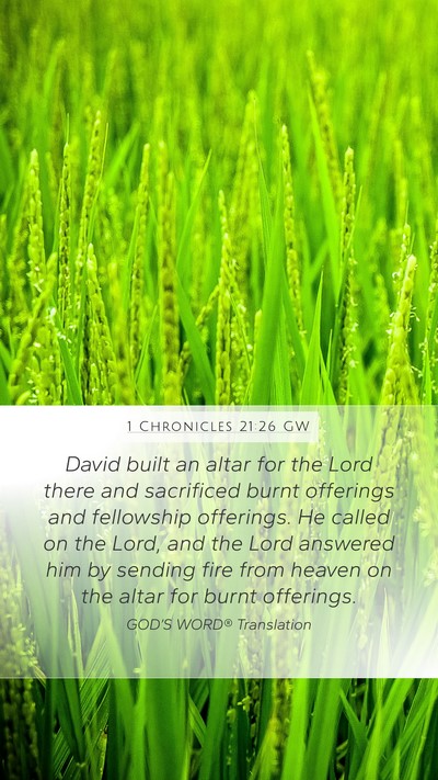 1 Chronicles 21:26 GW Bible Verse Image