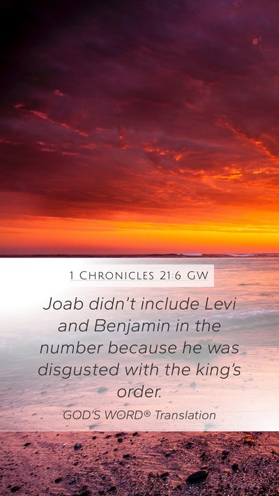 1 Chronicles 21:6 GW Bible Verse Image