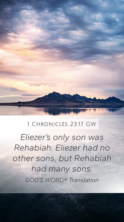 1 Chronicles 23:17 GW Bible Verse Image