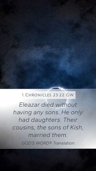 1 Chronicles 23:22 GW Bible Verse Image