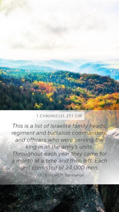 1 Chronicles 27:1 GW Bible Verse Image