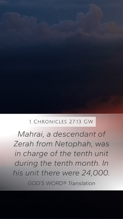 1 Chronicles 27:13 GW Bible Verse Image