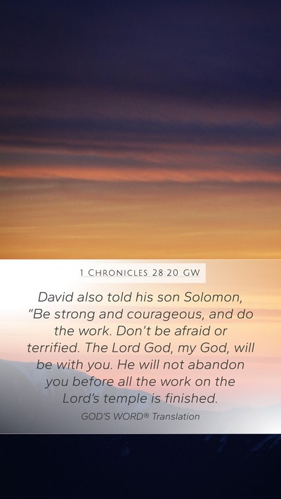 1 Chronicles 28:20 GW Bible Verse Image
