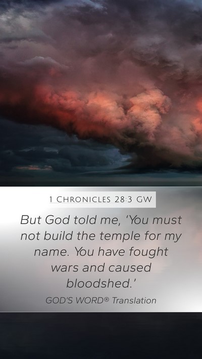1 Chronicles 28:3 GW Bible Verse Image