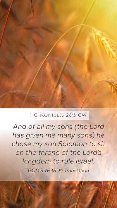 1 Chronicles 28:5 GW Bible Verse Image