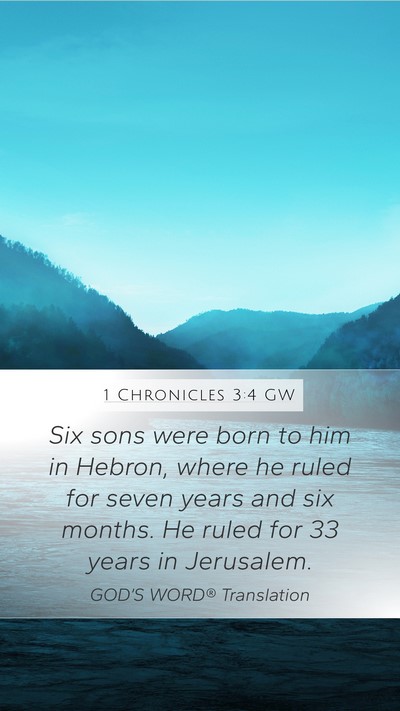 1 Chronicles 3:4 GW Bible Verse Image