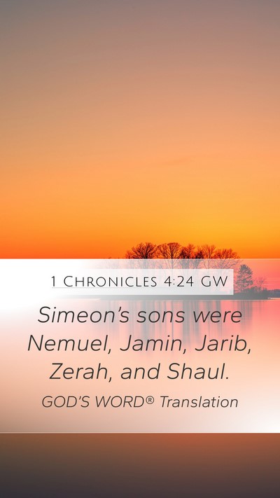 1 Chronicles 4:24 GW Bible Verse Image