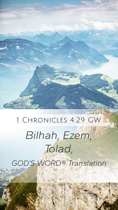 1 Chronicles 4:29 GW Bible Verse Image