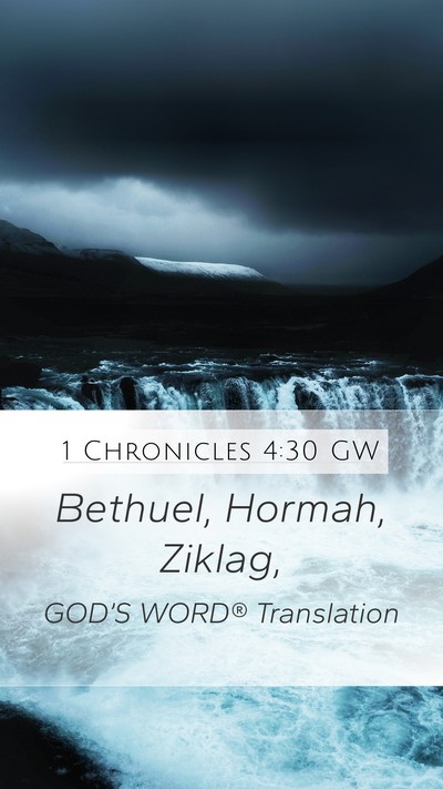 1 Chronicles 4:30 GW Bible Verse Image