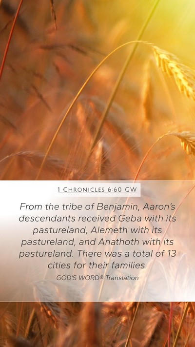 1 Chronicles 6:60 GW Bible Verse Image