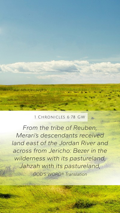 1 Chronicles 6:78 GW Bible Verse Image