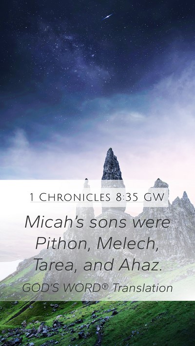 1 Chronicles 8:35 GW Bible Verse Image