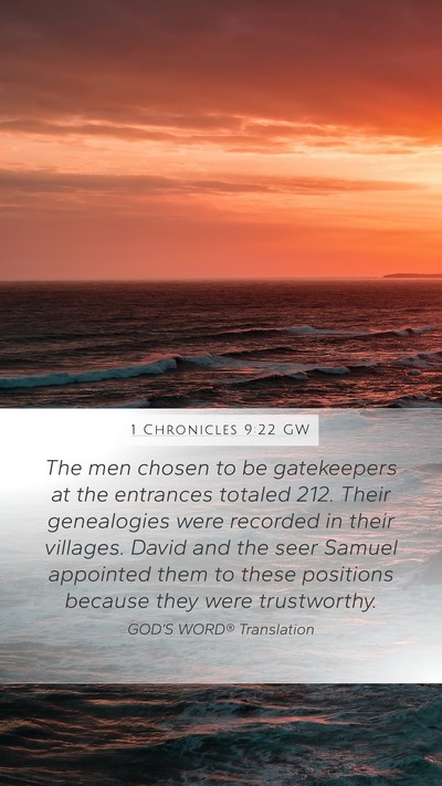 1 Chronicles 9:22 GW Bible Verse Image