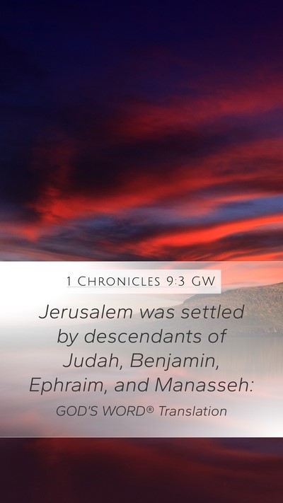 1 Chronicles 9:3 GW Bible Verse Image