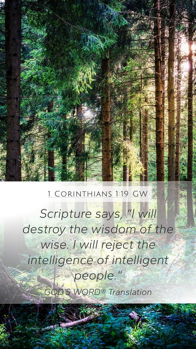 1 Corinthians 1:19 GW Bible Verse Image