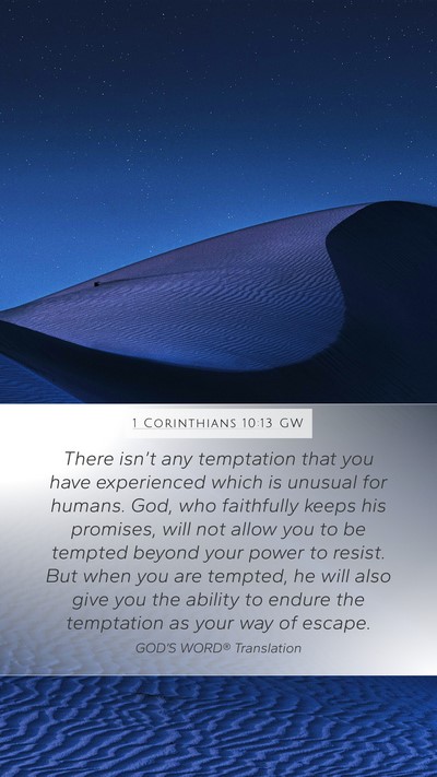 1 Corinthians 10:13 GW Bible Verse Image