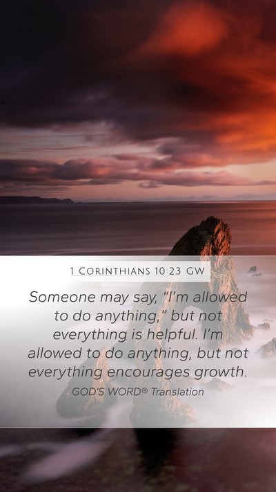 1 Corinthians 10:23 GW Bible Verse Image