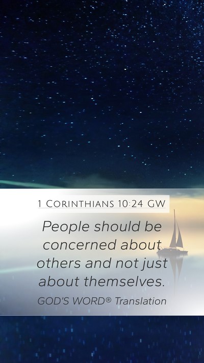 1 Corinthians 10:24 GW Bible Verse Image