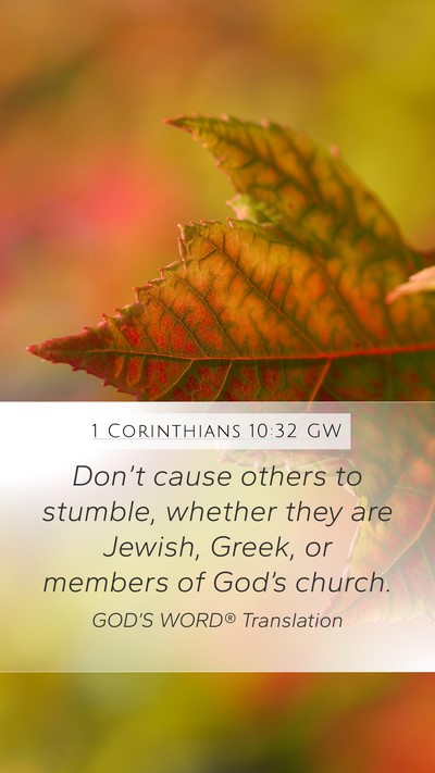 1 Corinthians 10:32 GW Bible Verse Image