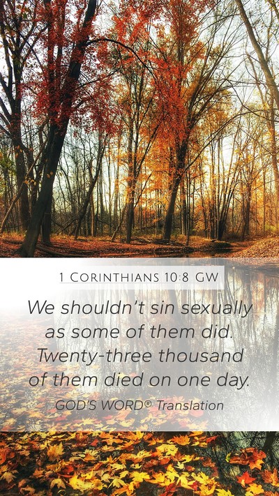 1 Corinthians 10:8 GW Bible Verse Image