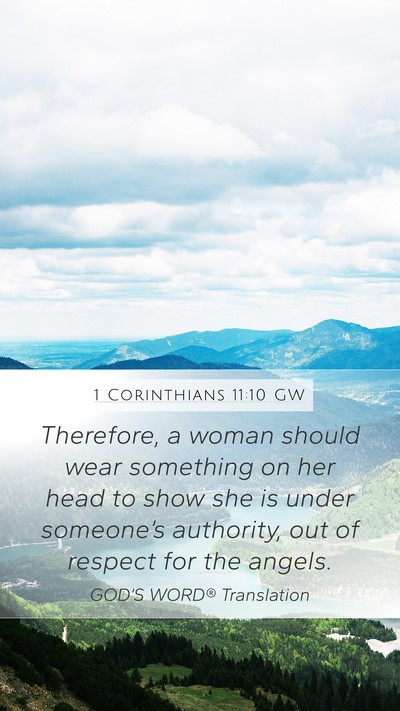 1 Corinthians 11:10 GW Bible Verse Image