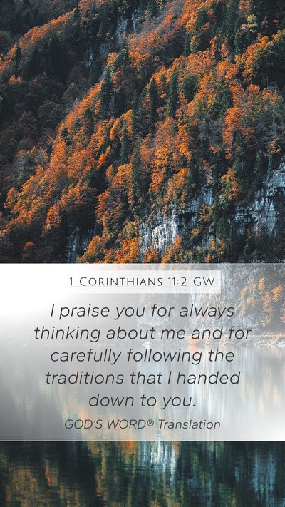 1 Corinthians 11:2 GW Bible Verse Image