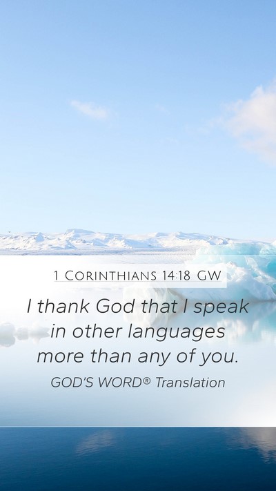 1 Corinthians 14:18 GW Bible Verse Image