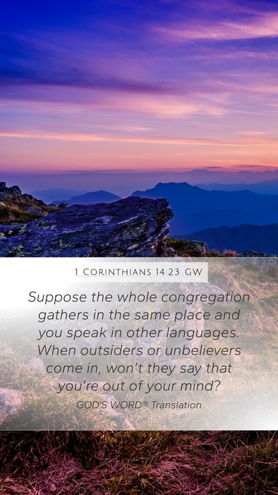 1 Corinthians 14:23 GW Bible Verse Image