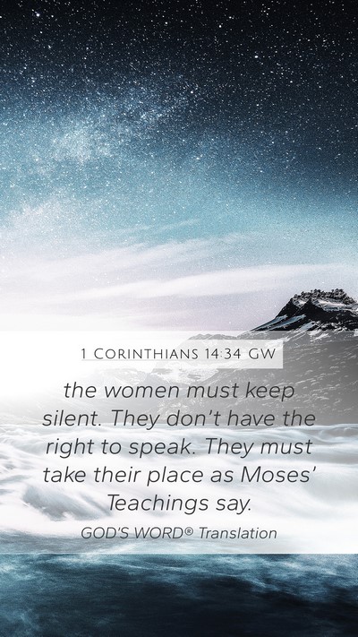 1 Corinthians 14:34 GW Bible Verse Image