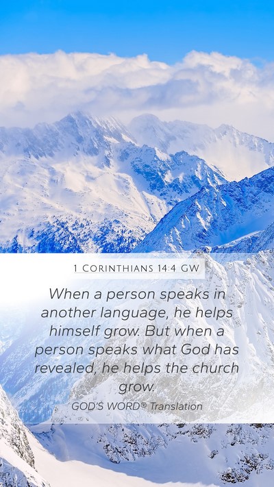 1 Corinthians 14:4 GW Bible Verse Image