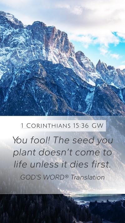 1 Corinthians 15:36 GW Bible Verse Image