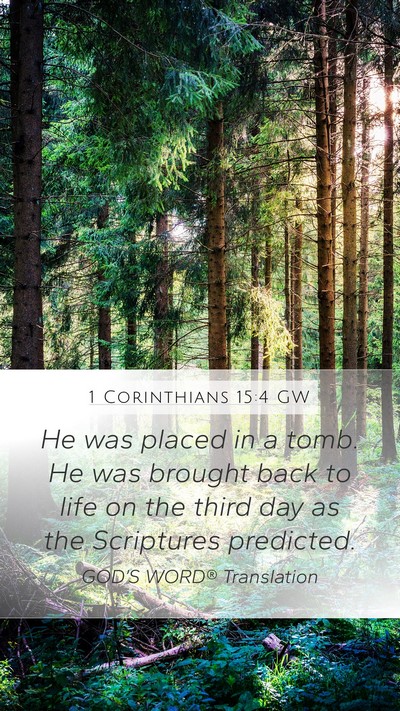 1 Corinthians 15:4 GW Bible Verse Image