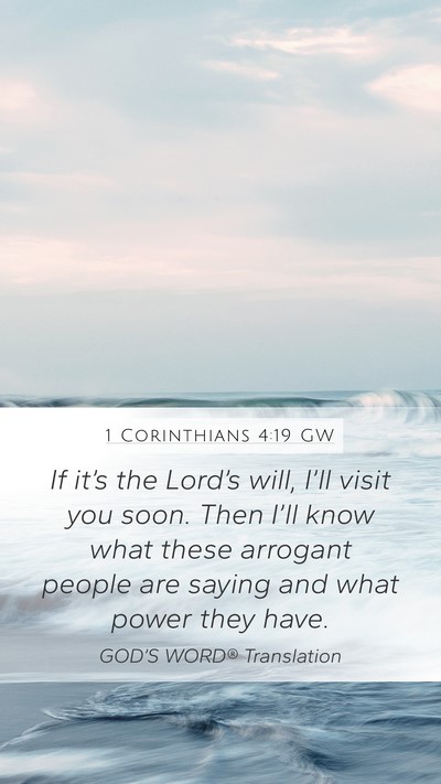 1 Corinthians 4:19 GW Bible Verse Image