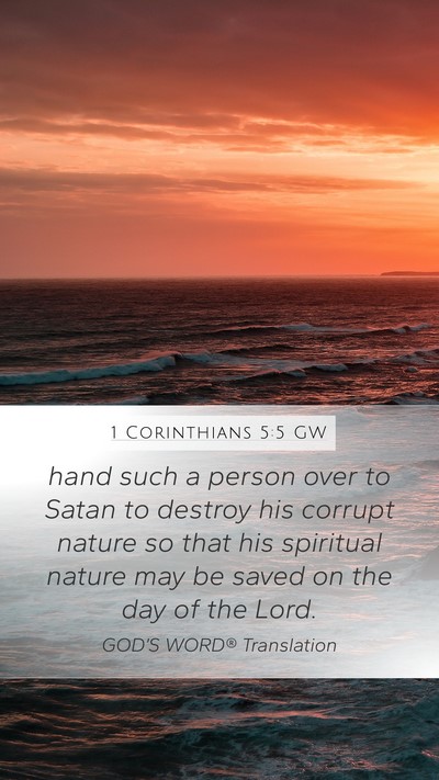 1 Corinthians 5:5 GW Bible Verse Image