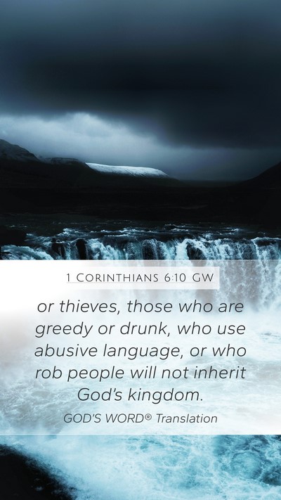 1 Corinthians 6:10 GW Bible Verse Image