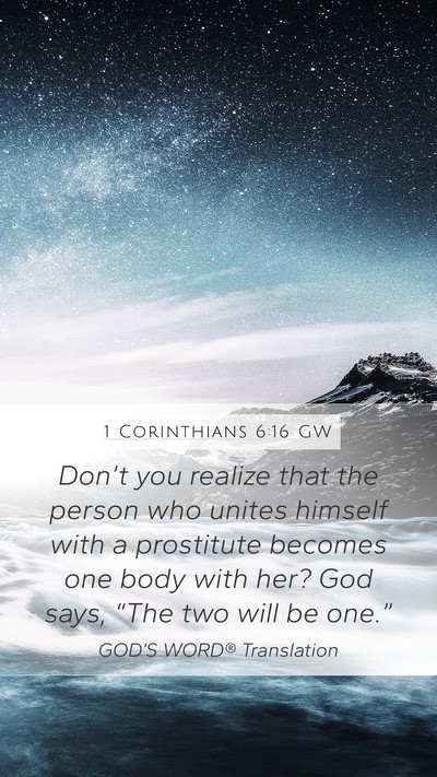 1 Corinthians 6:16 GW Bible Verse Image
