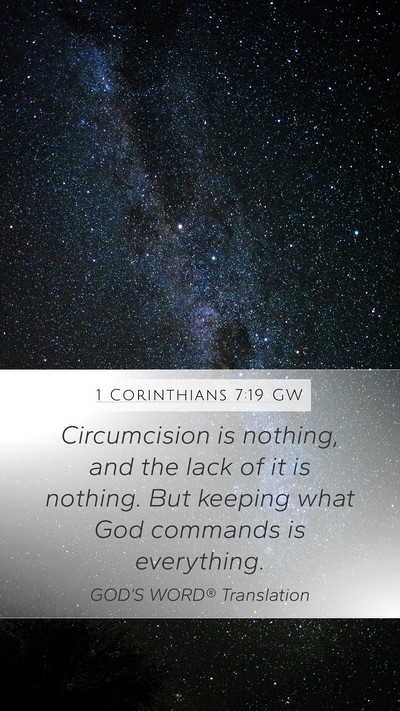 1 Corinthians 7:19 GW Bible Verse Image