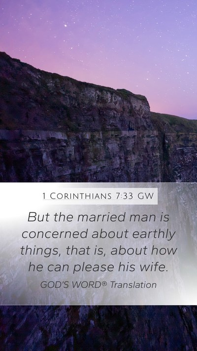 1 Corinthians 7:33 GW Bible Verse Image