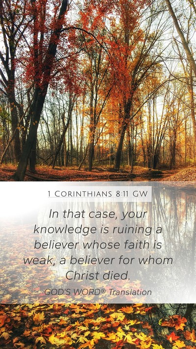 1 Corinthians 8:11 GW Bible Verse Image