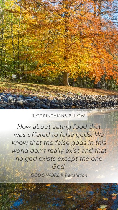 1 Corinthians 8:4 GW Bible Verse Image