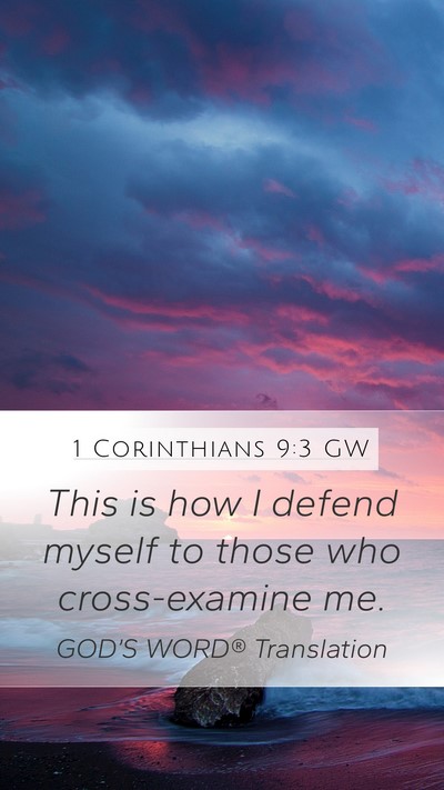 1 Corinthians 9:3 GW Bible Verse Image