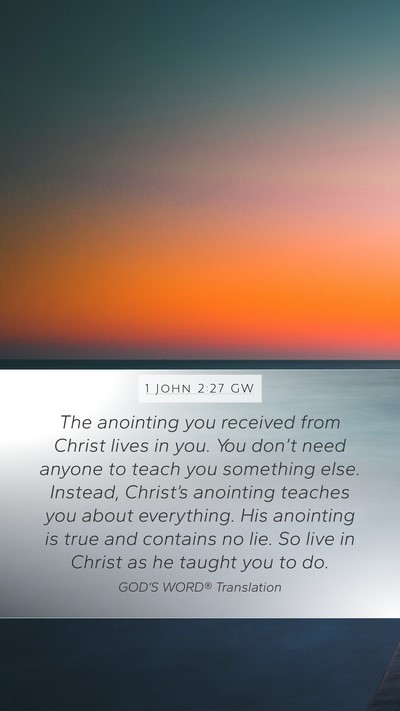 1 John 2:27 GW Bible Verse Image